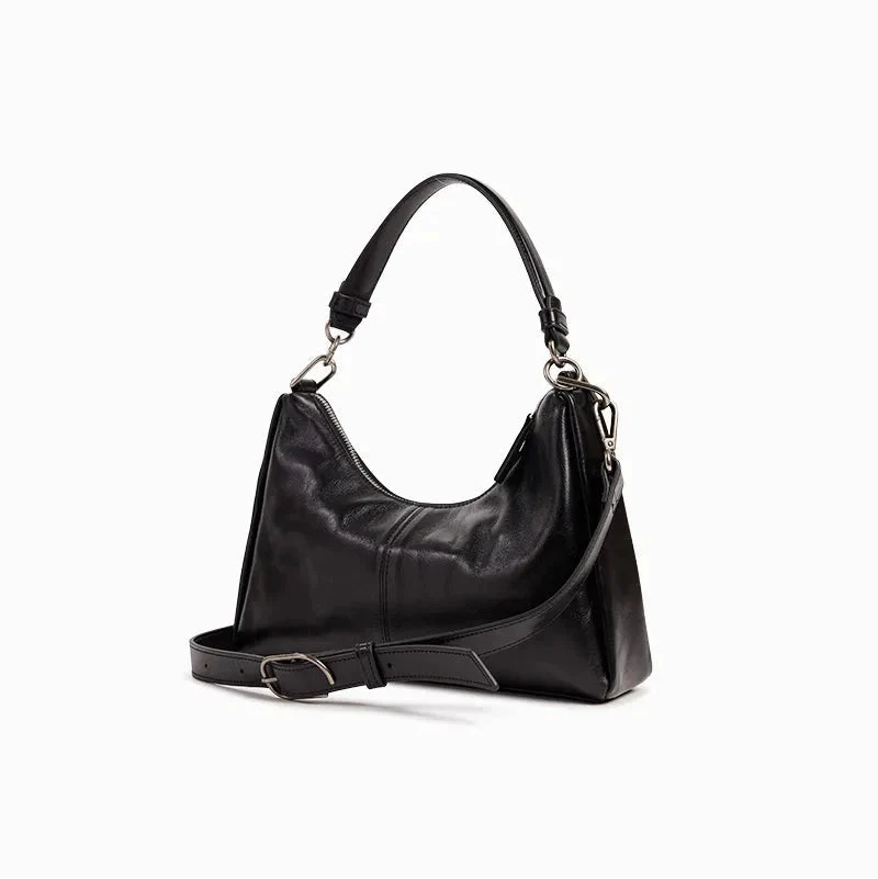 Black Soft Top Handle Handbag